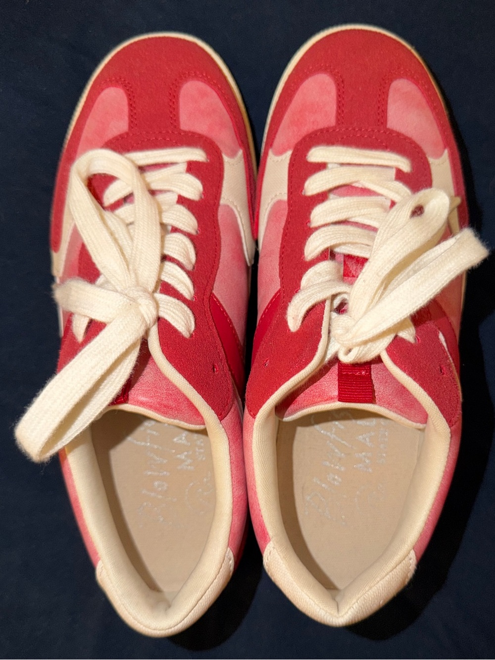 Blowfish Red and Pink Low-Top Lace-Up Sneakers
